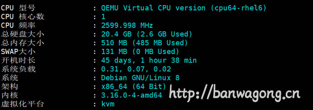 搬瓦工CN2 DC3机房配置信息