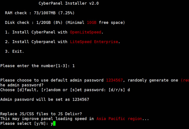 CyberPanel一键脚本和安装过程