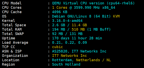 荷兰服务器配置