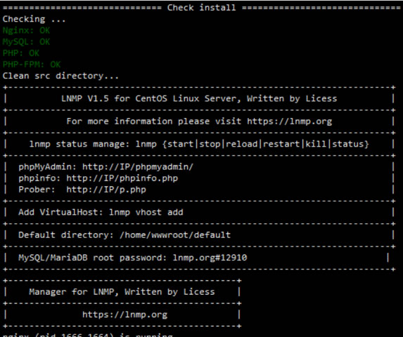 LNMP 一键包安装部署WEB环境过程